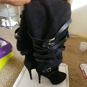 Black high heel boots